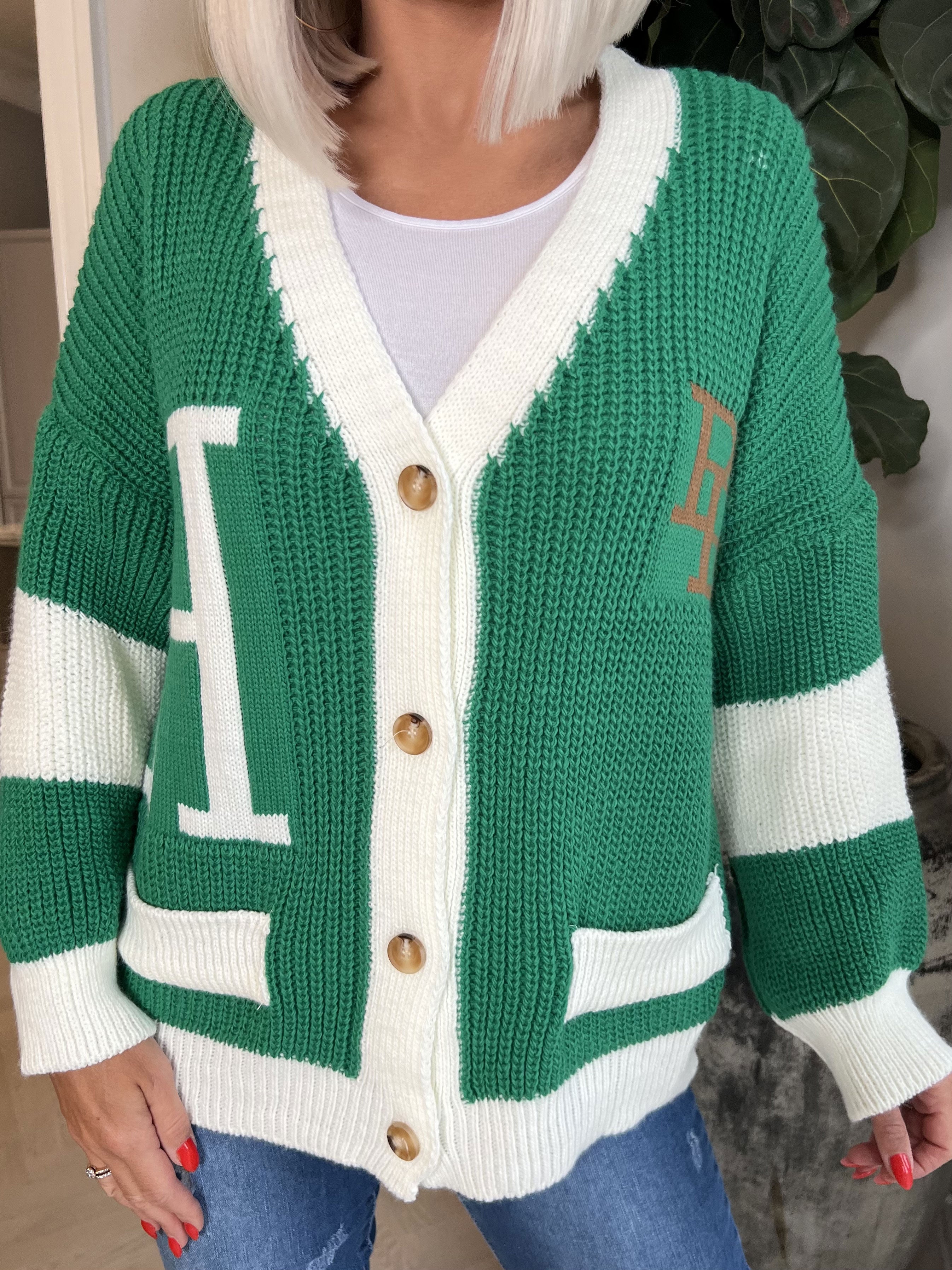 Pauline - Cool cardigan med bogstaver